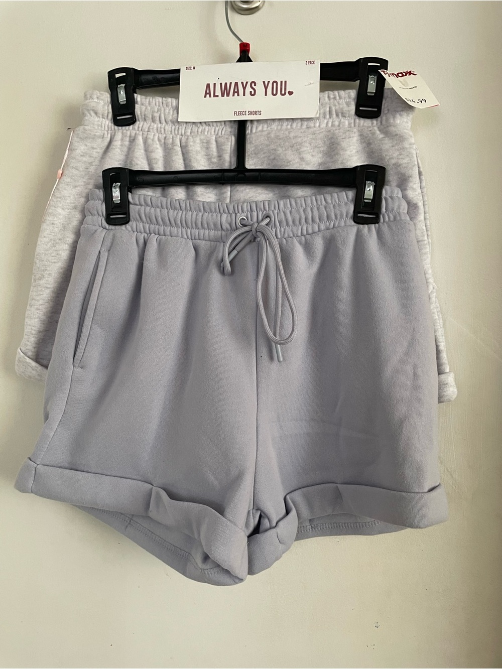 Always Women's Light Lavender Fleece Shorts - Drawstring Waist